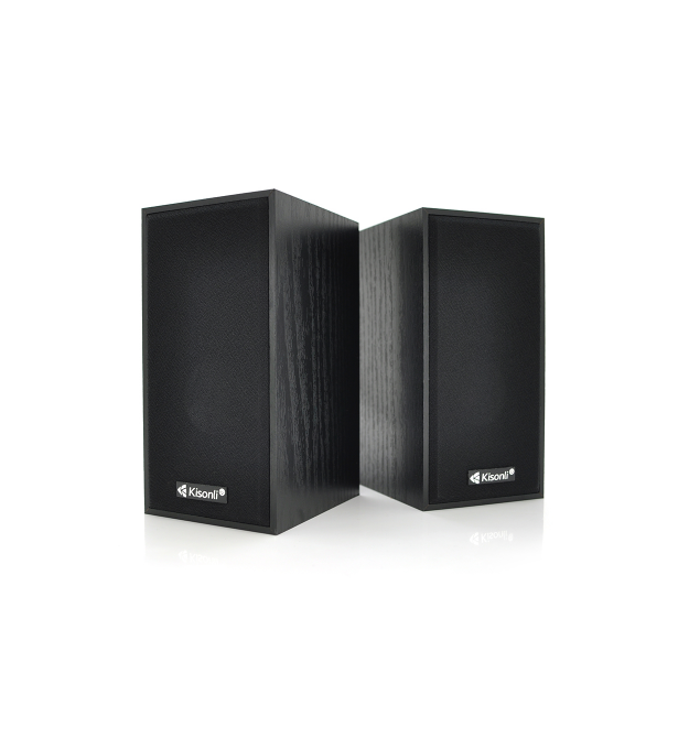 Колонки 2.0 Kisonli T-004 для ПК і ноутбука, USB + 3.5mm, 2x3W, 20Hz- 20KHz, Black, BOX, Q40