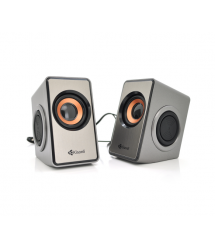 Колонки 2.0 Kisonli T-007 для ПК і ноутбука, USB + 3.5mm, 2x3W, 20Hz- 20KHz, Gray, BOX, Q40