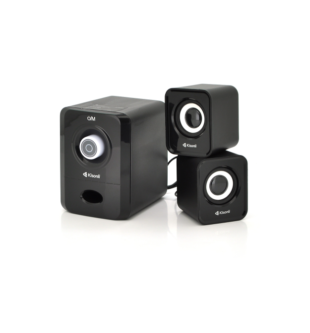 Колонки 2.1 Kisonli U-2900BT, для ПК і ноутбука, USB + 3.5mm, 5W + 2x3W, 20Hz- 20KHz, з сабвуфером, bluetooth, Black, BOX, Q40