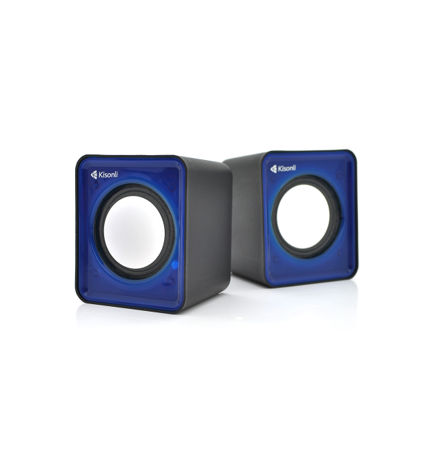 Колонки 2.0 Kisonli V310 для ПК і ноутбука, USB + 3.5mm, 2x3W, 20Hz- 20KHz, Blue, BOX, Q100