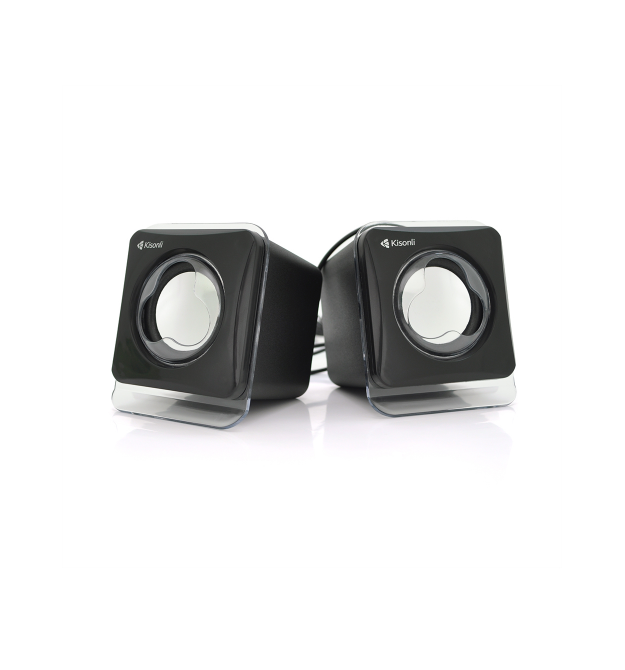 Колонки 2.0 Kisonli V410 для ПК і ноутбука, USB + 3.5mm, 2x1.5W, 20Hz- 20KHz, Black, BOX, Q80