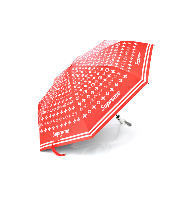 Парасоля жіноча Supreme автоматична, D-120см, захист від сонця, UV (99%), захист від дощу, каркас - Al+Fe, White-red