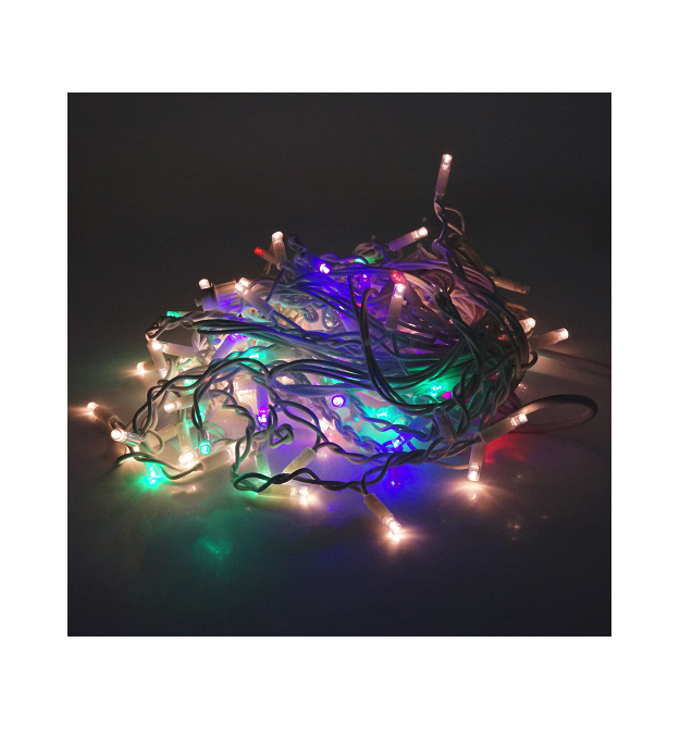 Гірлянда 120LED Дощ (Red - Green - Blue - Yellow), 8 режимів, 3*3метри, біла ізоляція, BOX