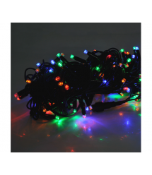 Гірлянди 100LED (ДИОД) Red - Green - Blue - Yellow, 10 метрів, чорна ізоляція (вулична), BOX