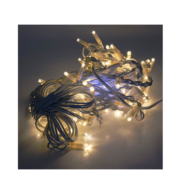 Гірлянда бахромою 120 LED White Hot, біла ізоляція, вулична, 5x0.7м, BOX