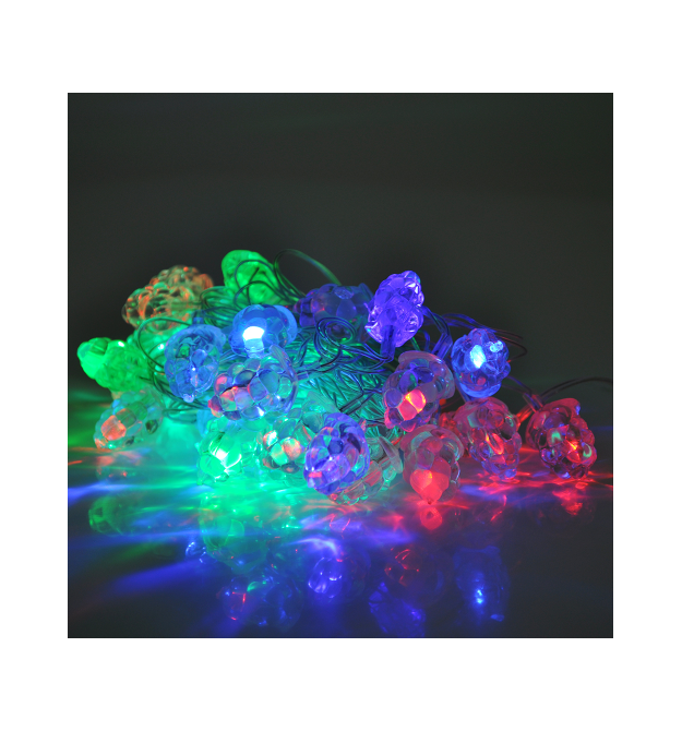 Гірлянди 40LED (Сніжок) Red - Green - Blue, 1 режим, 5метров, прозора ізоляція, BOX