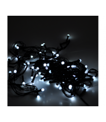 Гірлянди 100LED (Свічка) White, 8 режимів, 5 метрів, чорна ізоляція, BOX