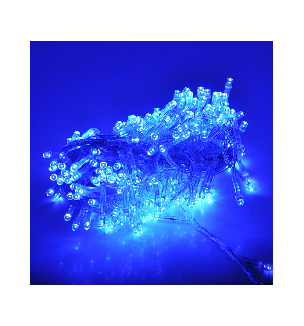 Гірлянди 200LED (Діод) Blue, 8 режимів, 13.5 метрів, чорна ізоляція, BOX