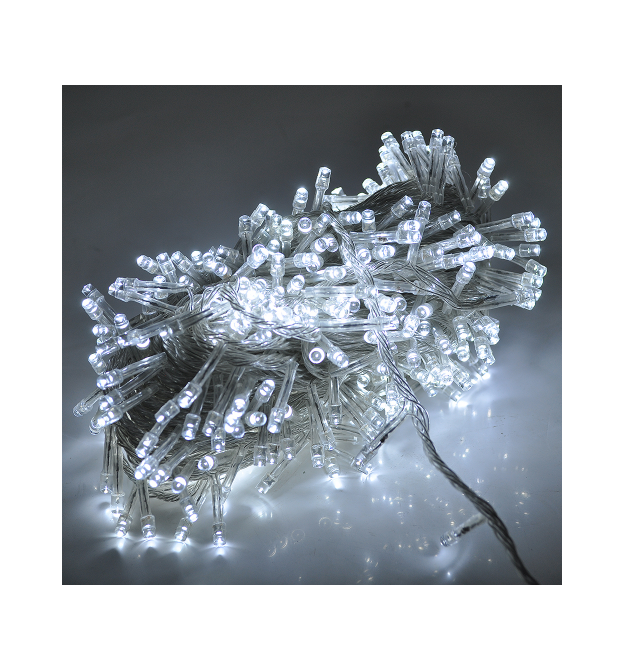 Гірлянди 500LED (Діод) White, 8 режимів, 25метров, прозора ізоляція, BOX