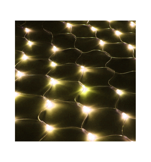 Гірлянди 100LED (Сітка) Yellow, 1,5 * 1,5 метри, прозора ізоляція, BOX
