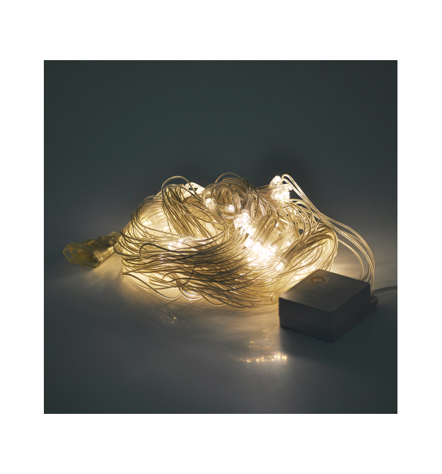 Гірлянди 100LED (Сітка) White Hot, 1,5 * 1,5 метри, прозора ізоляція, BOX