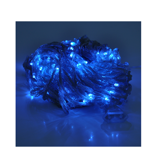 Гірлянда 500LED (Водоспад) Blue, 8 режимів, 3*2 метра, прозора ізоляція, BOX