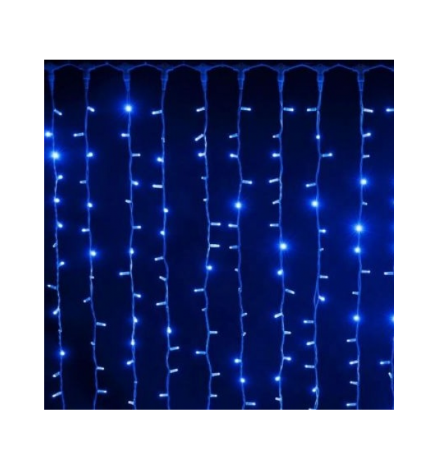 Гірлянда 560LED (Водоспад) Blue, 8 режимів, 3 * 3метра, прозора ізоляція, BOX
