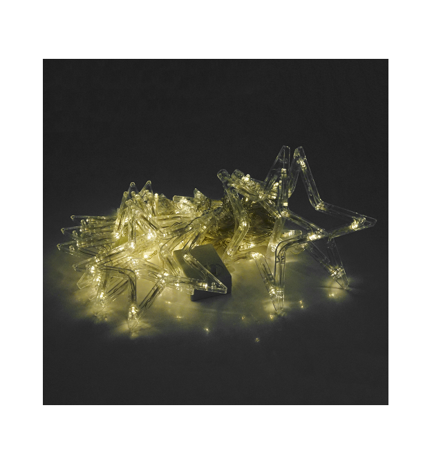 Гірлянди 6 Big Star + 6 Litle Star (White Hot), 3 метри, прозора ізоляція, BOX