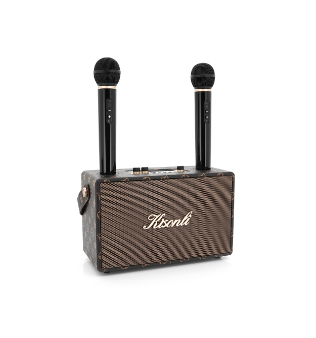 Колонка Kisonli G101 Bluetooth 5.0,Two microphone, 2х15W, 2400mAh, USB, DC: 5V - 1A, BOX, Brown, Q8