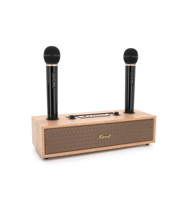 Колонка Kisonli G102 Bluetooth 5.3,Two microphone, 2х8W, 1800mAh, USB - TF - BT - AUX, DC: 5V, BOX, Wooden, Q8