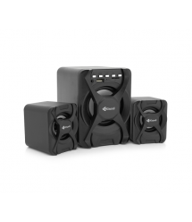 Колонки Kisonli U-2500BT, 5W+2x3W, USB - TF - BT - FM - AUX, із сабвуфером, DC: 5V, Black, BOX, Q30