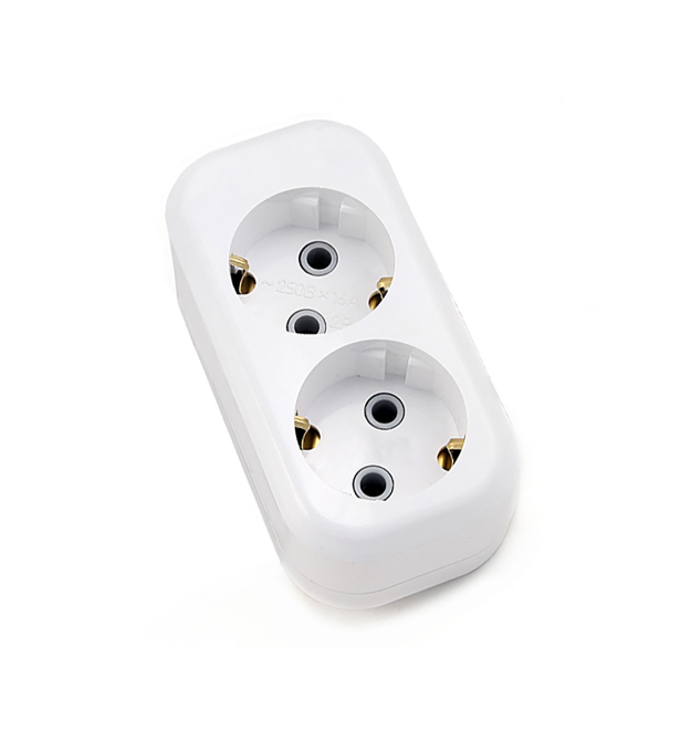 Колодка для подовжувача 2 гнізда з заземленням 16A 250V Q125