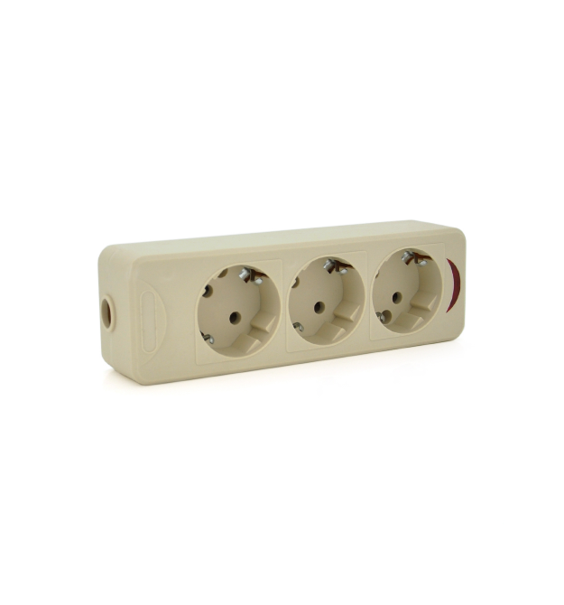 Колодка PiPo PP - SP-4723 - 3, 16А, 220-240В, із заземленням 3 гнізда, Q20