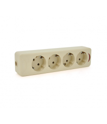 Колодка PiPo PP - SP-4724 - 4, 16А, 220-240В, із заземленням 4 гнізда, Q20 - 40