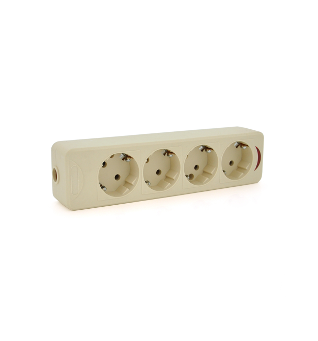 Колодка PiPo PP - SP-4724 - 4, 16А, 220-240В, із заземленням 4 гнізда, Q20 - 40
