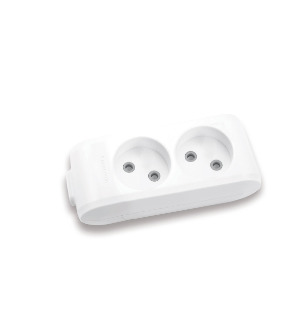 Колодка Panasonic X-tendia 2 гнізда, з захистними шторками, сіра