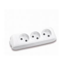 Колодка Panasonic X-tendia 3 гнізда, з захистними шторками, сіра