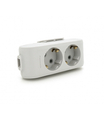 Колодка Panasonic X-tendia із заземленням 2 гнізда, з захистними шторками, сіра