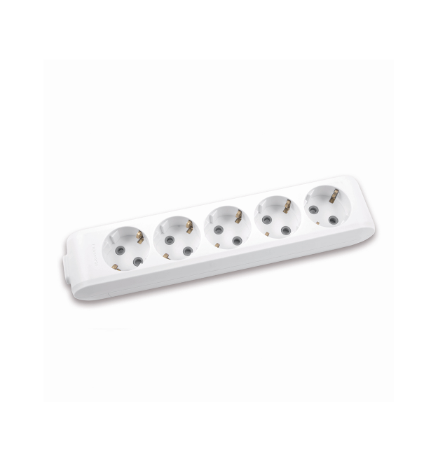 Колодка Panasonic X-tendia із заземленням 5 гнізд, з захистними шторками, сіра