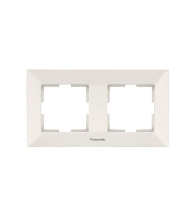 Рамка Panasonic Arkedia Slim подвійна, горизонтальна, кремова