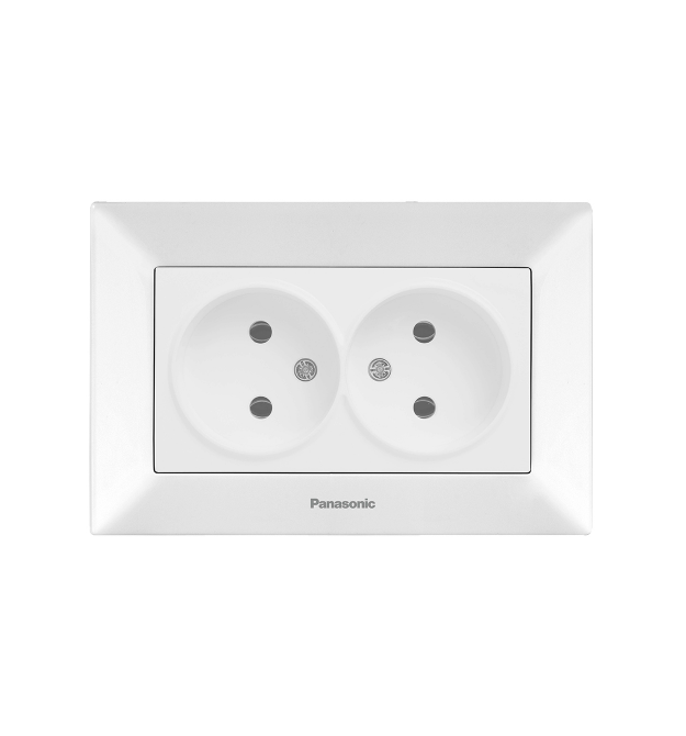 Розетка Panasonic Arkedia Slim подвійна, біла