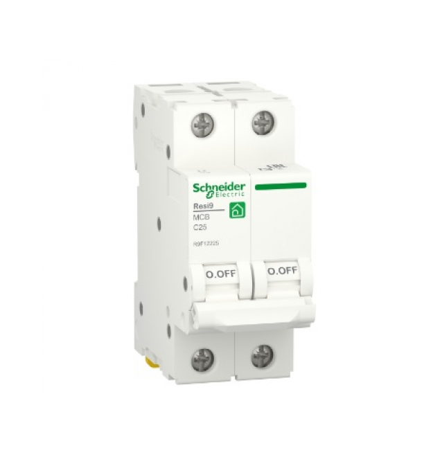 Автоматичний вимикач Schneider RESI9 25А, 2P, крива, 6кА