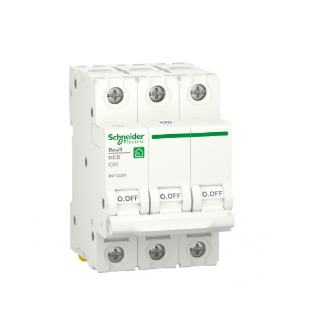 Автоматичний вимикач Schneider RESI9 50А, 3P, крива C, 6кА