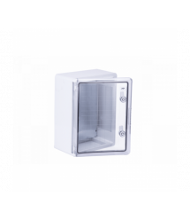 Бокс міцний з ABS пластику з монтажною панеллю 400х300х220, з прозорими дверцятами, IP65