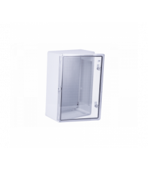 Бокс міцний з ABS пластику з монтажною панеллю 500х400х180, з прозорими дверцятами, IP65