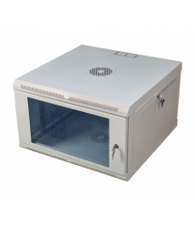 Шафа телекомунікаційна 19 VAGO 6U, настінна, двері акрил, сіра, (370х600х600)