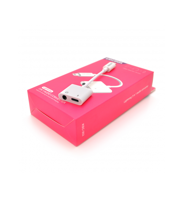 Аудіоконвертор iKAKU KSC-353 ANFENG 2 in 1 audio converter Lightning, Box