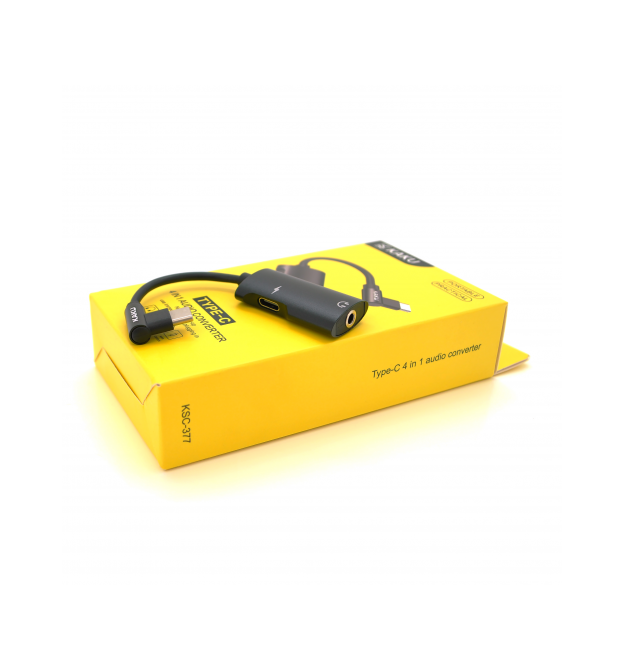 Аудіоконвертор iKAKU KSC-377 MAIQI 4 in 1 audio converter Type-C, Black, Box