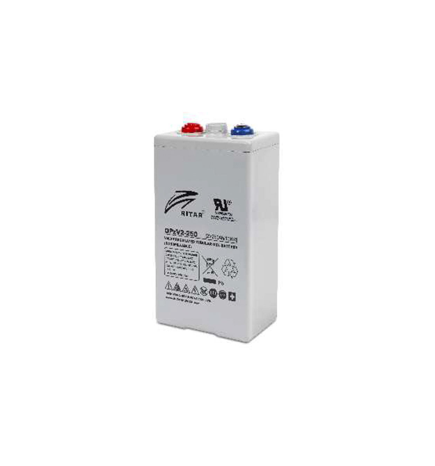 Акумуляторна батарея RITAR OPzV 2-250, Gray Case, 2V 250.0Ah (1200 С) (206х124x355(390)) 19,5 кг Q1 - 36