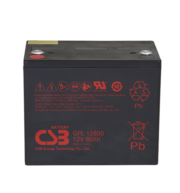 Акумуляторна батарея CSB GPL12800, 12V 80Ah (261х168х210 (220)