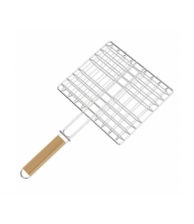 Решітка для гриля, 23х22, 5 см, дерев&aposяна ручка 21 см, нержавіюча сталь