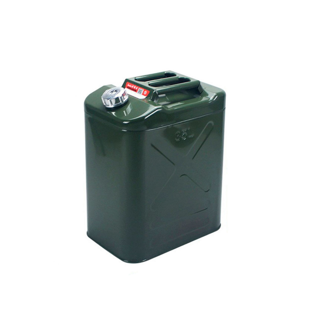Каністра Merlion YT-HS-FX-35L, металева з клапаном + гнучка лейка, 35л, 355х255х480мм, Зелена