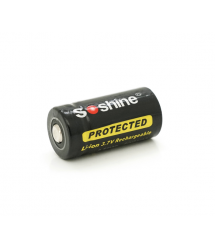 Акумулятор 16340 - CR123 Li-Ion Soshine 16340P-3.7-700 Protected, 700mAh, 0.7A, 4.2 - 3.6 - 2.75V, Black