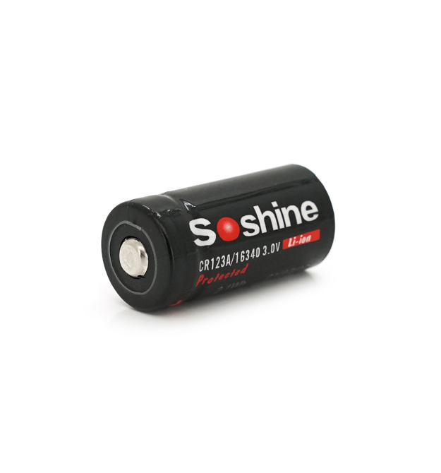 Акумулятор 16340 - CR123 Li-Ion Soshine 16340P-3.0-700 Protected, 700mAh, 3.0V, Black