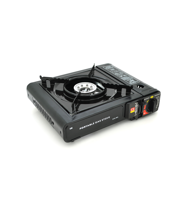 Портативна газова плита GAS STOVE ZCM-001, під газові балони бутан та пропан-бутан, Black, Case