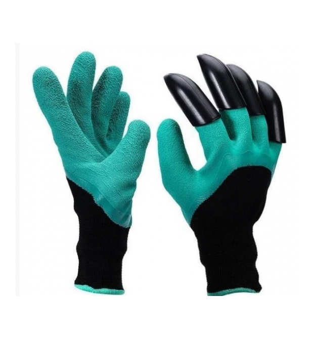 Гумові рукавички з кігтями для саду та городу Garden Genie Gloves