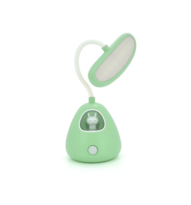 Гнучка настільна лампа-нічник RABBIT LD-3053, 3 режими, 4,2V 300mAh. microUSB, 3 години роботи, 25см, 200гр, Green, Box
