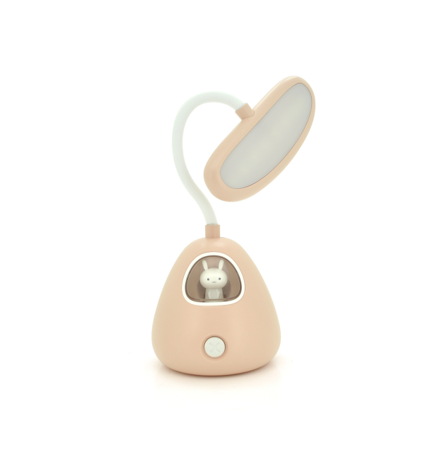 Гнучка настільна лампа-нічник RABBIT LD-3053, 3 режими, 4,2V 300mAh. microUSB, 3 години роботи, 25см, 200гр, Pink, Box