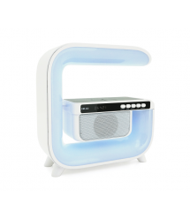 Настільна лампа-нічник G3, Bluetooth колонка, блопроводна зарядка телефону, світло RGB, Box