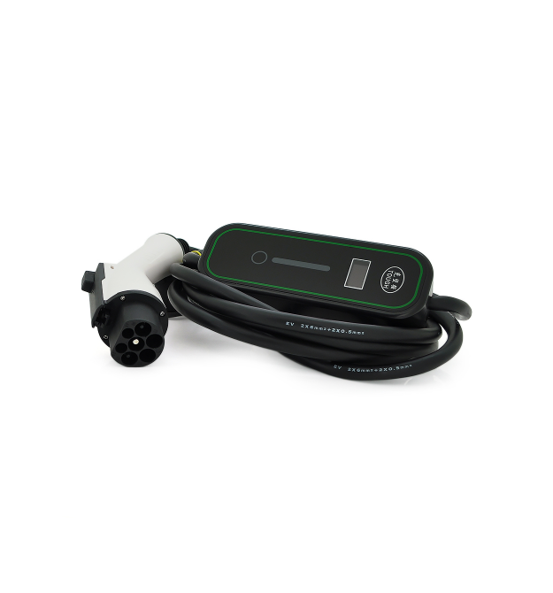 Зарядное устройство для электромобиля DC: 220V - 32A, длина кабеля 10m, IP67, LED-индикация, разъем GB-T, с переключателем